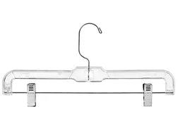 HANGER - 14" CLEAR PLASTIC CLIP HANGERS BOX/100